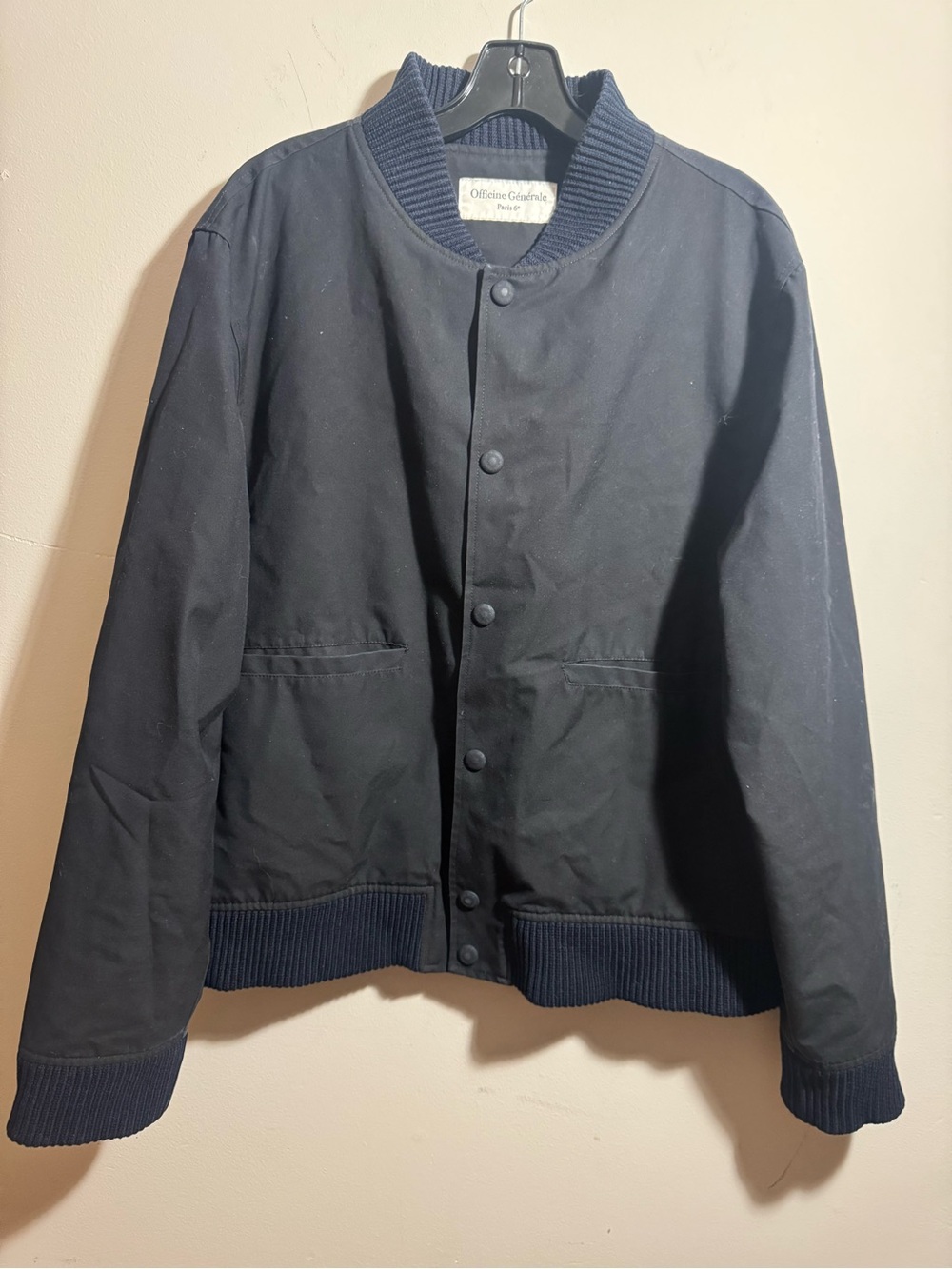 Officine Generale - Achille Shell Bomber Jacket - Blue Mens size XL